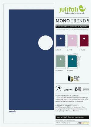 JuliFoli Mono Trend 5 saphir rose granat smaragd petrol